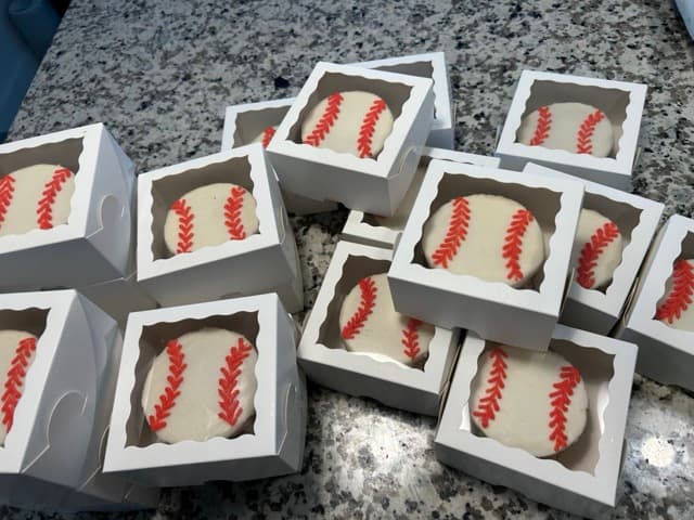 Mini Baseball Cookie Cakes · Cookie Cakes · Baseball Tournament